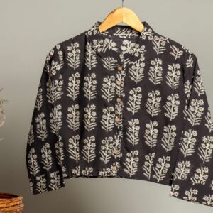 Handmade Block Print Cotton for Women ? Ethnic Floral Printed Top with Long Sleeves